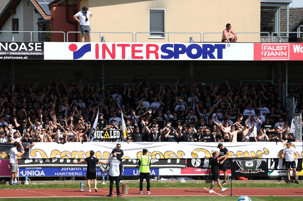 Hartberg - Sturm Graz
Oesterreichische Fussball Bundesliga, 26. Runde, TSV Hartberg - SK Sturm Graz,  PROfertil ARENA Hartberg, 14.04.2024. 

Foto zeigt Fans von Sturm
