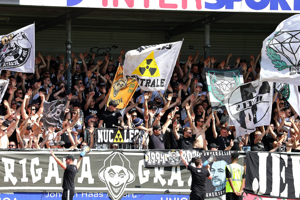 Hartberg - Sturm Graz
Oesterreichische Fussball Bundesliga, 26. Runde, TSV Hartberg - SK Sturm Graz,  PROfertil ARENA Hartberg, 14.04.2024. 

Foto zeigt Fans von Sturm
