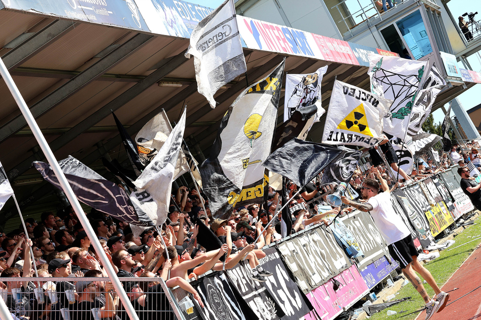 Hartberg - Sturm Graz
Oesterreichische Fussball Bundesliga, 26. Runde, TSV Hartberg - SK Sturm Graz,  PROfertil ARENA Hartberg, 14.04.2024. 

Foto zeigt Fans von Sturm
