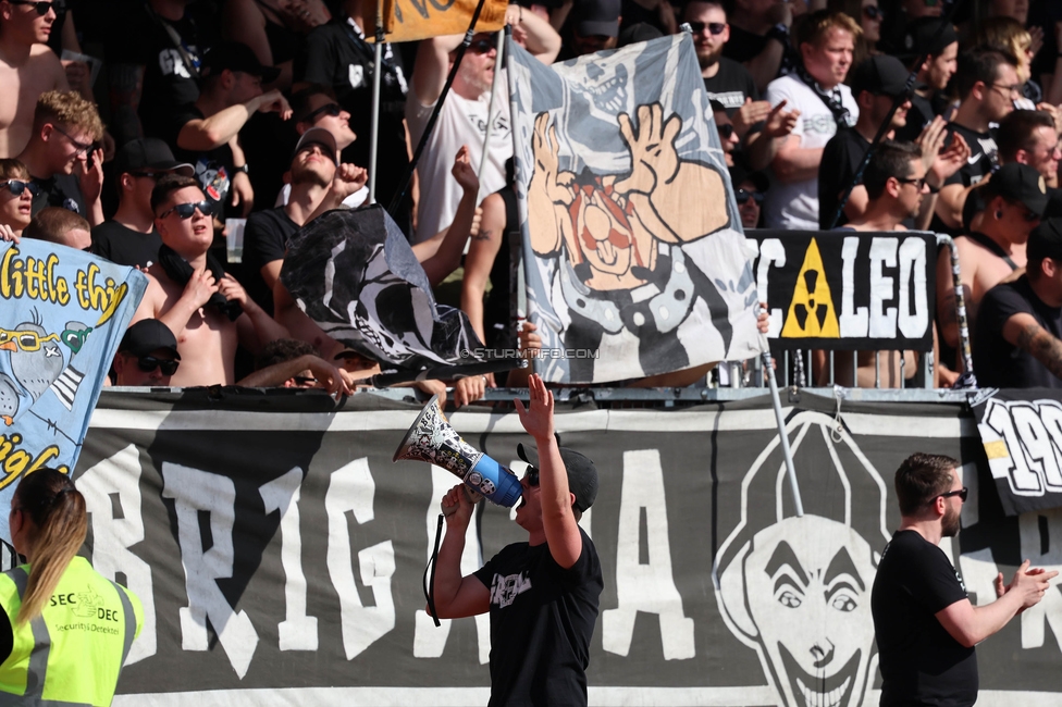 Hartberg - Sturm Graz
Oesterreichische Fussball Bundesliga, 26. Runde, TSV Hartberg - SK Sturm Graz,  PROfertil ARENA Hartberg, 14.04.2024. 

Foto zeigt Fans von Sturm
