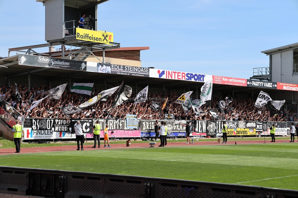 Hartberg - Sturm Graz
Oesterreichische Fussball Bundesliga, 26. Runde, TSV Hartberg - SK Sturm Graz,  PROfertil ARENA Hartberg, 14.04.2024. 

Foto zeigt Fans von Sturm
