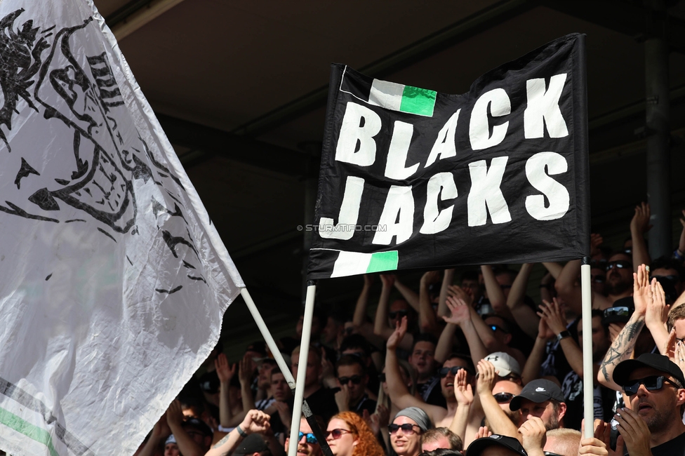 Hartberg - Sturm Graz
Oesterreichische Fussball Bundesliga, 26. Runde, TSV Hartberg - SK Sturm Graz,  PROfertil ARENA Hartberg, 14.04.2024. 

Foto zeigt Fans von Sturm
