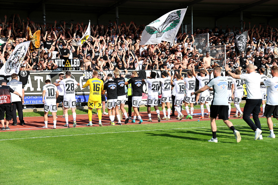 Hartberg - Sturm Graz
Oesterreichische Fussball Bundesliga, 26. Runde, TSV Hartberg - SK Sturm Graz,  PROfertil ARENA Hartberg, 14.04.2024. 

Foto zeigt Fans von Sturm
