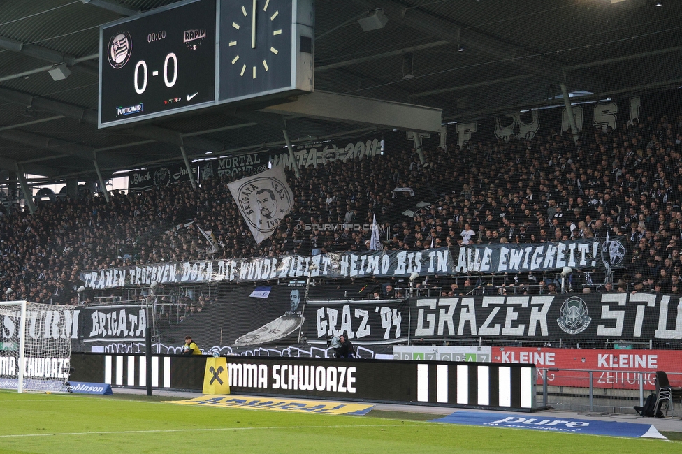 Sturm Graz - Rapid Wien
Oesterreichische Fussball Bundesliga, 27. Runde, SK Sturm Graz - SK Rapid Wien, Stadion Liebenau Graz, 19.04.2024. 

Foto zeigt Fans von Sturm mit einem Spruchband
Schlüsselwörter: brigata