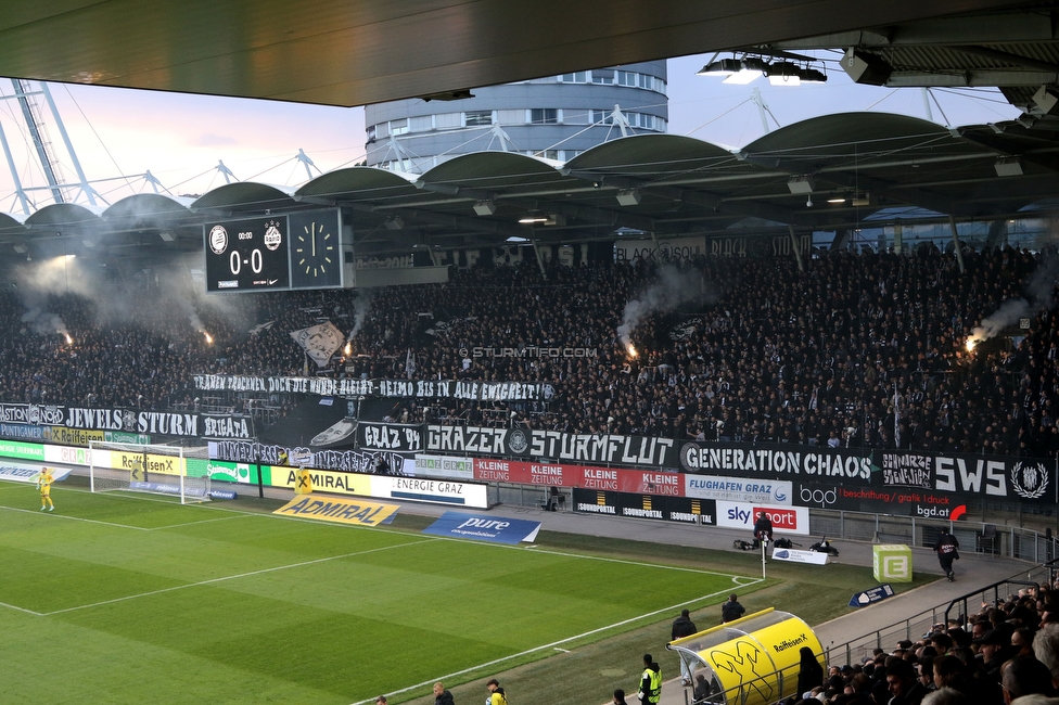 Sturm Graz - Rapid Wien
Oesterreichische Fussball Bundesliga, 27. Runde, SK Sturm Graz - SK Rapid Wien, Stadion Liebenau Graz, 19.04.2024. 

Foto zeigt Fans von Sturm mit einem Spruchband
Schlüsselwörter: brigata