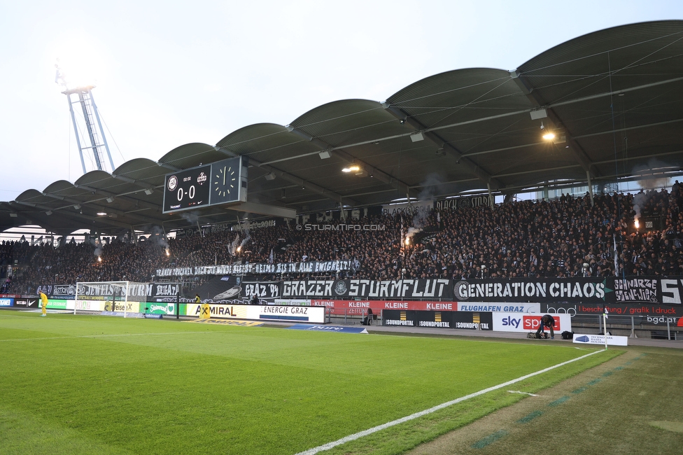 Sturm Graz - Rapid Wien
Oesterreichische Fussball Bundesliga, 27. Runde, SK Sturm Graz - SK Rapid Wien, Stadion Liebenau Graz, 19.04.2024. 

Foto zeigt Fans von Sturm mit einem Spruchband
Schlüsselwörter: brigata