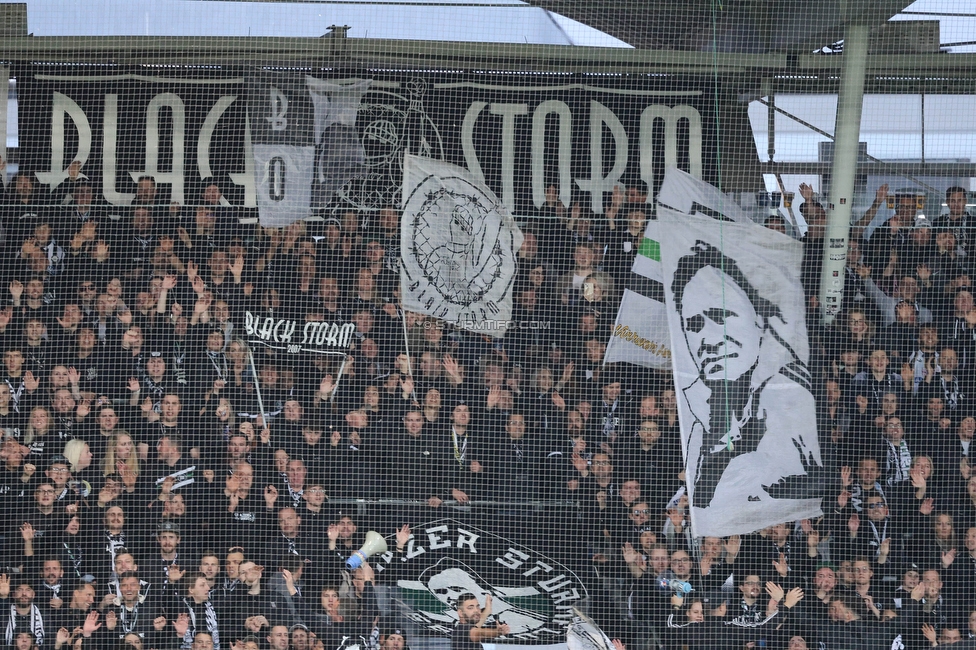 Sturm Graz - Rapid Wien
Oesterreichische Fussball Bundesliga, 27. Runde, SK Sturm Graz - SK Rapid Wien, Stadion Liebenau Graz, 19.04.2024. 

Foto zeigt Fans von Sturm
Schlüsselwörter: blackstorm