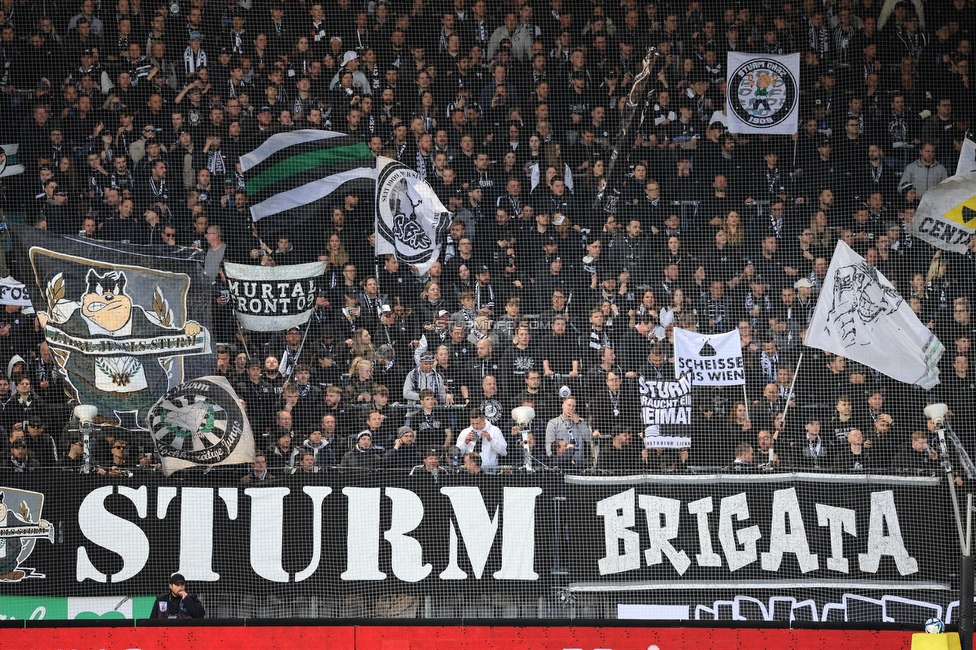 Sturm Graz - Rapid Wien
Oesterreichische Fussball Bundesliga, 27. Runde, SK Sturm Graz - SK Rapid Wien, Stadion Liebenau Graz, 19.04.2024. 

Foto zeigt Fans von Sturm
Schlüsselwörter: jewels brigata