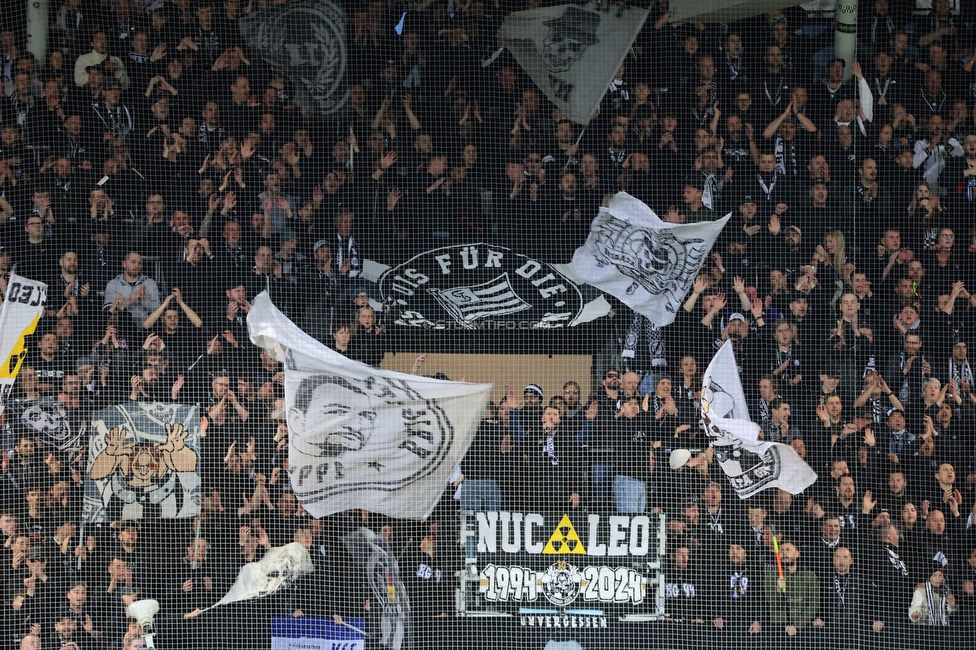 Sturm Graz - Rapid Wien
Oesterreichische Fussball Bundesliga, 27. Runde, SK Sturm Graz - SK Rapid Wien, Stadion Liebenau Graz, 19.04.2024. 

Foto zeigt Fans von Sturm
Schlüsselwörter: brigata vorsaenger