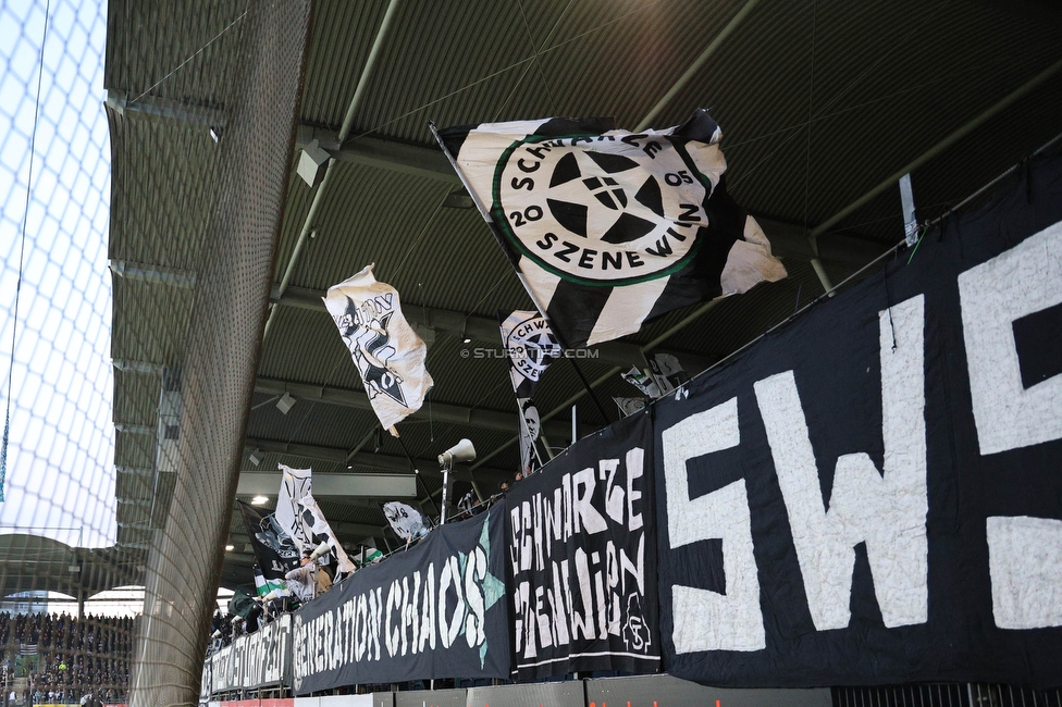 Sturm Graz - Rapid Wien
Oesterreichische Fussball Bundesliga, 27. Runde, SK Sturm Graz - SK Rapid Wien, Stadion Liebenau Graz, 19.04.2024. 

Foto zeigt Fans von Sturm
Schlüsselwörter: sws generationchaos