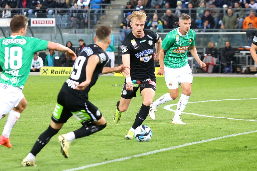 Sturm Graz - Rapid Wien
Oesterreichische Fussball Bundesliga, 27. Runde, SK Sturm Graz - SK Rapid Wien, Stadion Liebenau Graz, 19.04.2024. 

Foto zeigt Mika Miles Biereth (Sturm)
