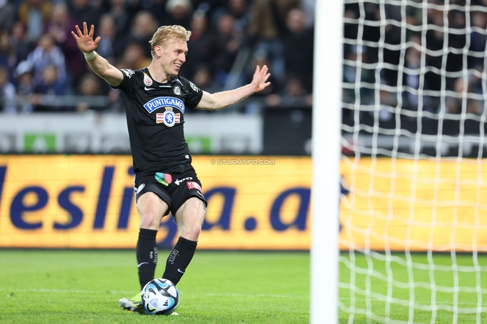 Sturm Graz - Rapid Wien
Oesterreichische Fussball Bundesliga, 27. Runde, SK Sturm Graz - SK Rapid Wien, Stadion Liebenau Graz, 19.04.2024. 

Foto zeigt Mika Biereth (Sturm)
Schlüsselwörter: tor