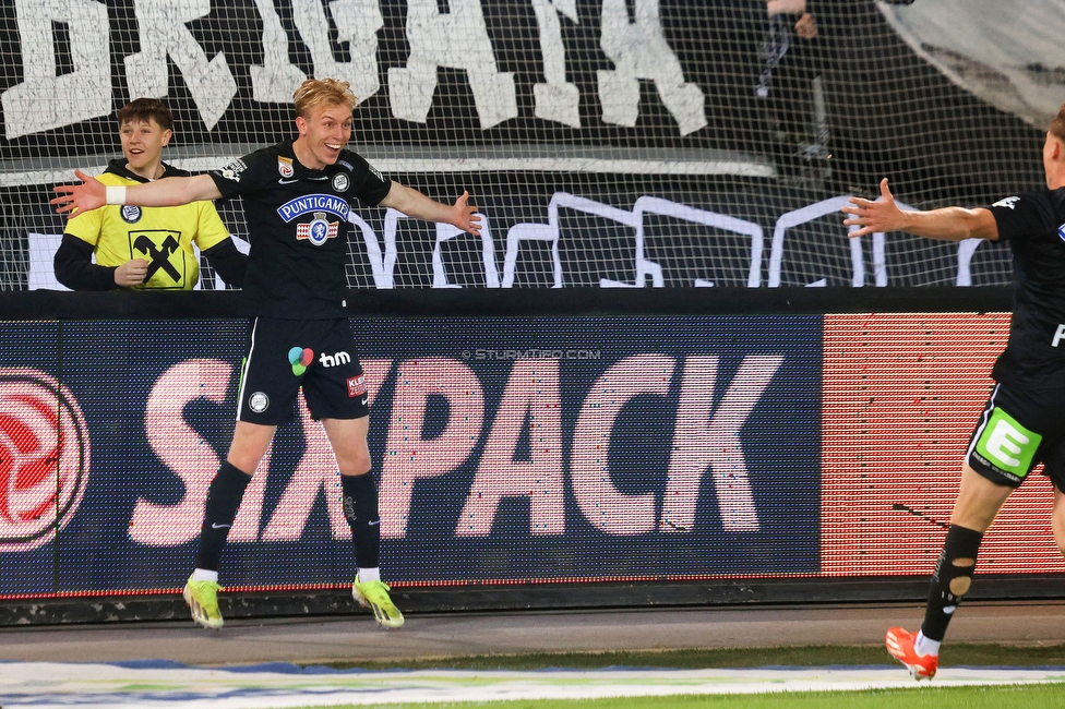 Sturm Graz - Rapid Wien
Oesterreichische Fussball Bundesliga, 27. Runde, SK Sturm Graz - SK Rapid Wien, Stadion Liebenau Graz, 19.04.2024. 

Foto zeigt Mika Miles Biereth (Sturm)
