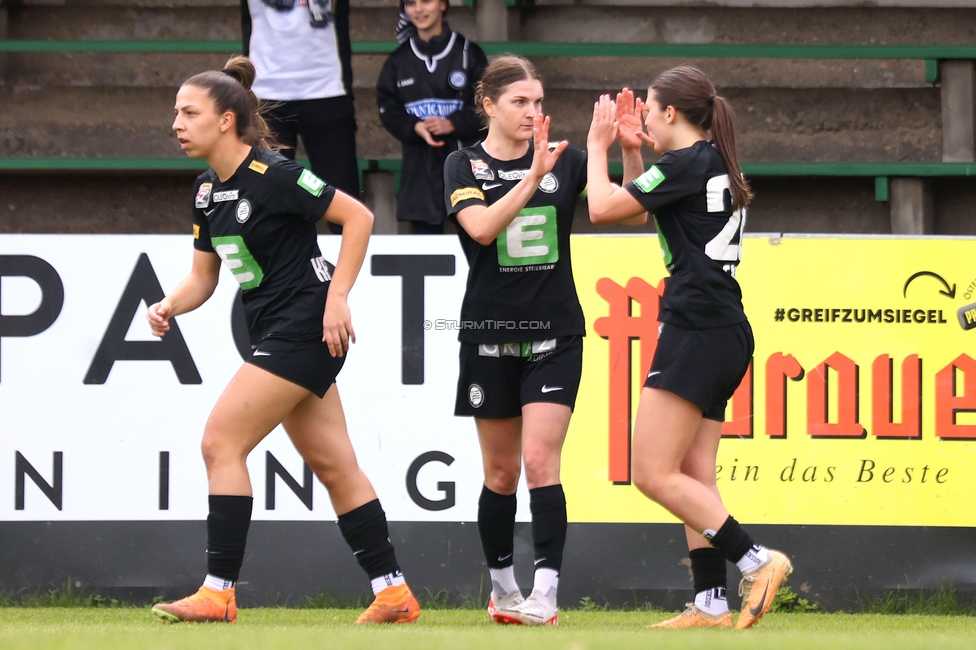 Sturm Damen - Wacker Innsbruck
OEFB Frauen Bundesliga, 13. Runde, SK Sturm Graz Damen - FC Wacker Innsbruck, Gruabn Graz, 21.04.2024. 

Foto zeigt Marie Spiess (Sturm Damen) und Sophie Maierhofer (Sturm Damen)
