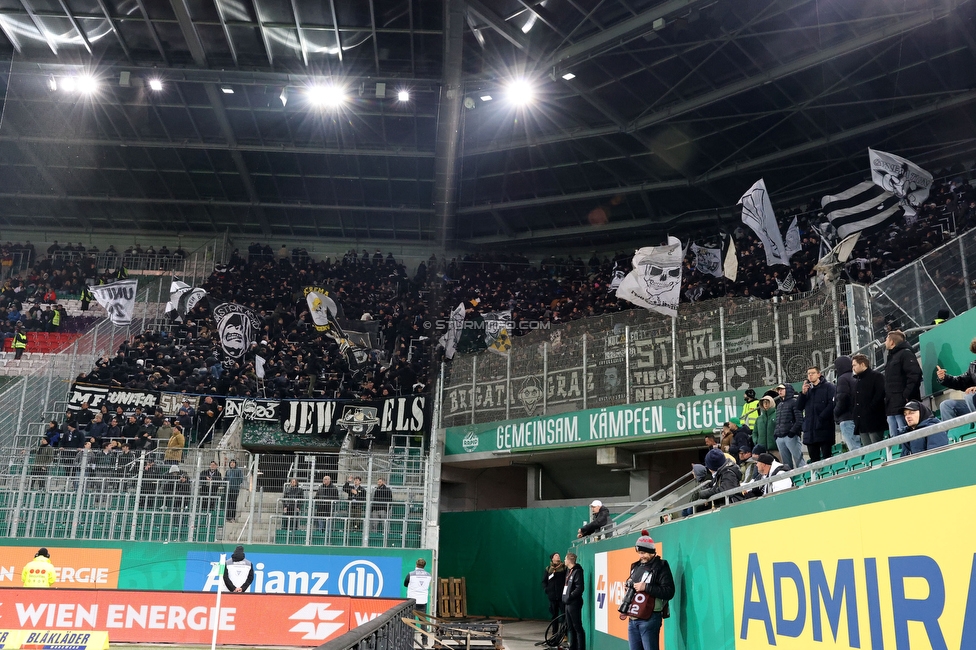 Rapid Wien - Sturm Graz
Oesterreichische Fussball Bundesliga, 28. Runde, SK Rapid Wien - SK Sturm Graz, Weststadion Wien, 24.04.2024. 

Foto zeigt Fans von Sturm
