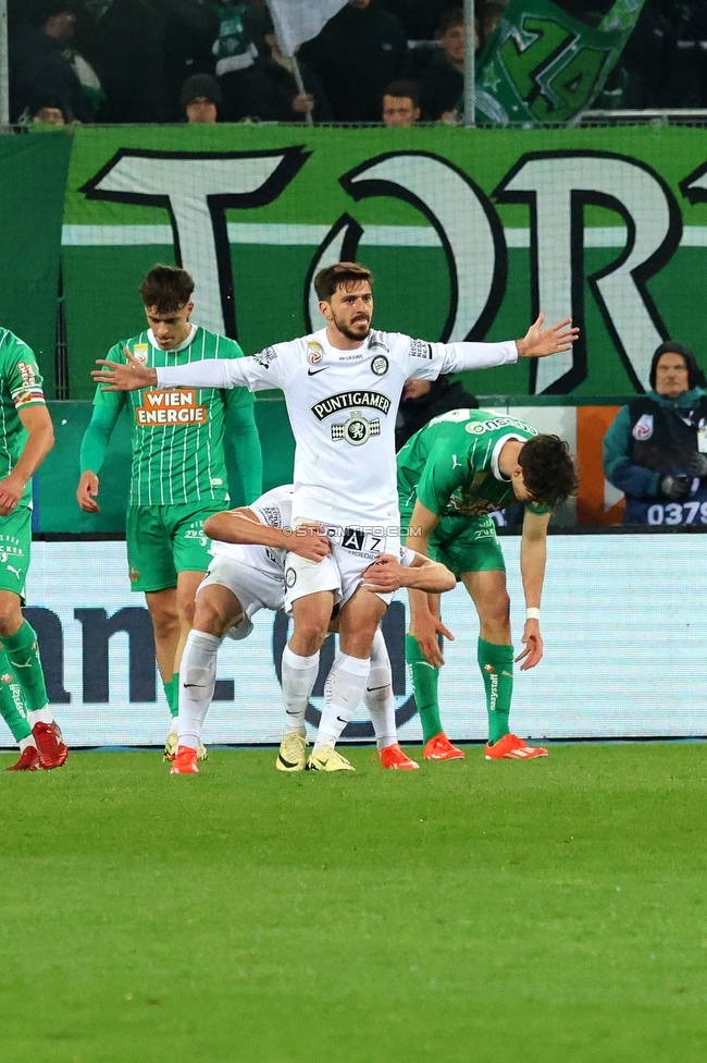 Rapid Wien - Sturm Graz
Oesterreichische Fussball Bundesliga, 28. Runde, SK Rapid Wien - SK Sturm Graz, Weststadion Wien, 24.04.2024. 

Foto zeigt Otar Kiteishvili (Sturm)
Schlüsselwörter: torjubel