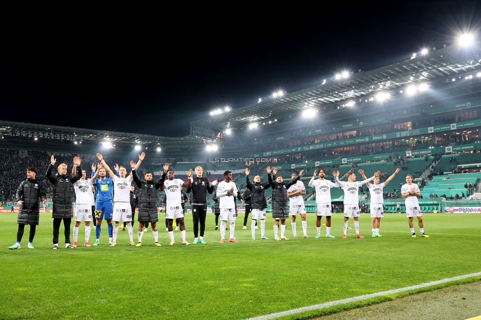 Rapid Wien - Sturm Graz
Oesterreichische Fussball Bundesliga, 28. Runde, SK Rapid Wien - SK Sturm Graz, Weststadion Wien, 24.04.2024. 

Foto zeigt die Mannschaft von Sturm
