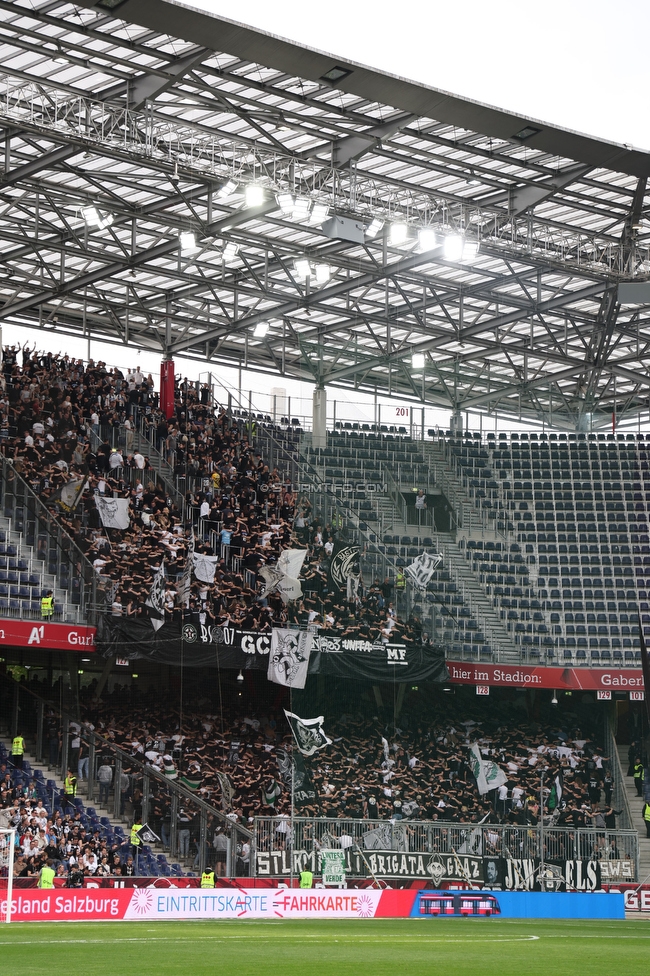 RB Salzburg - Sturm Graz
Oesterreichische Fussball Bundesliga, 29. Runde, FC RB Salzburg - SK Sturm Graz, Arena Wals-Siezenheim, 28.04.2024. 

Foto zeigt Fans von Sturm
