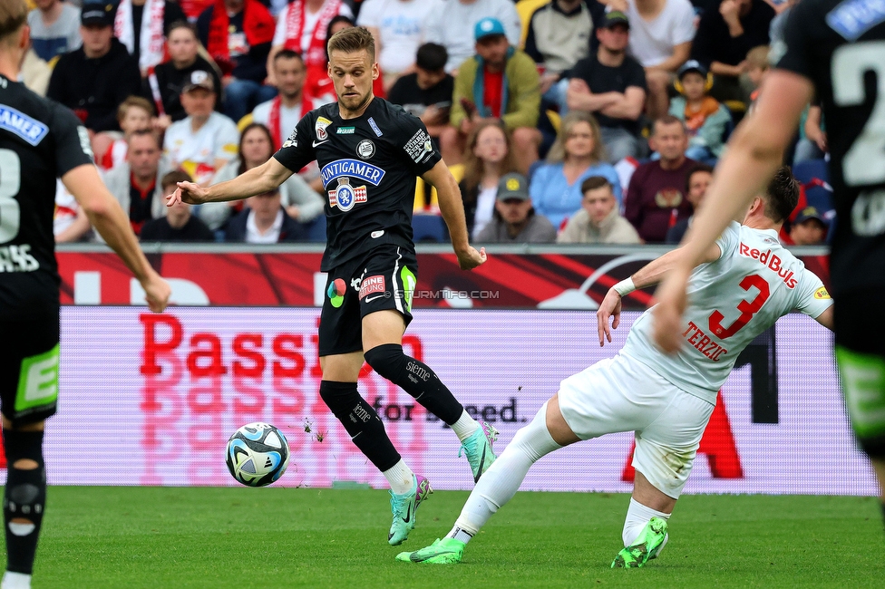 RB Salzburg - Sturm Graz
Oesterreichische Fussball Bundesliga, 29. Runde, FC RB Salzburg - SK Sturm Graz, Arena Wals-Siezenheim, 28.04.2024. 

Foto zeigt Dimitri Lavalee (Sturm)
