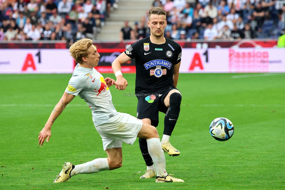 RB Salzburg - Sturm Graz
Oesterreichische Fussball Bundesliga, 29. Runde, FC RB Salzburg - SK Sturm Graz, Arena Wals-Siezenheim, 28.04.2024. 

Foto zeigt Dimitri Lavalee (Sturm)
