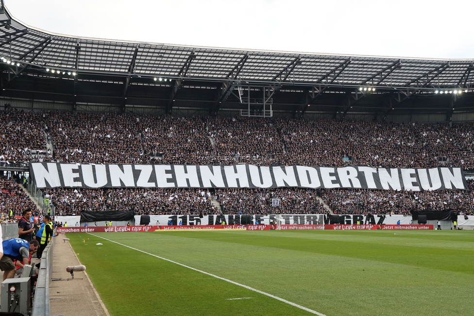 Sturm Graz - Rapid Wien
OEFB Cup, Finale, SK Sturm Graz - SK Rapid Wien, Woerthersee Stadion Klagenfurt, 01.05.2024. 

Foto zeigt Fans von Sturm mit einer Choreografie
