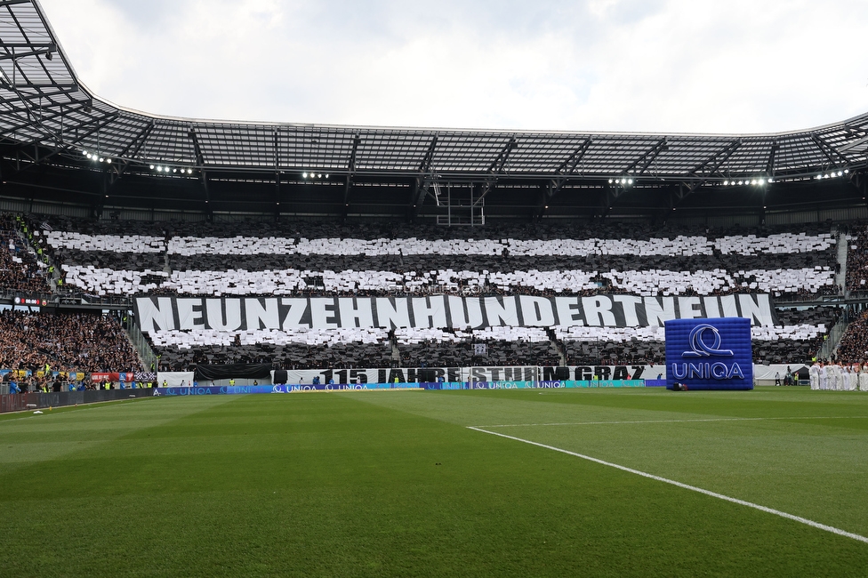 Sturm Graz - Rapid Wien
OEFB Cup, Finale, SK Sturm Graz - SK Rapid Wien, Woerthersee Stadion Klagenfurt, 01.05.2024. 

Foto zeigt Fans von Sturm mit einer Choreografie
