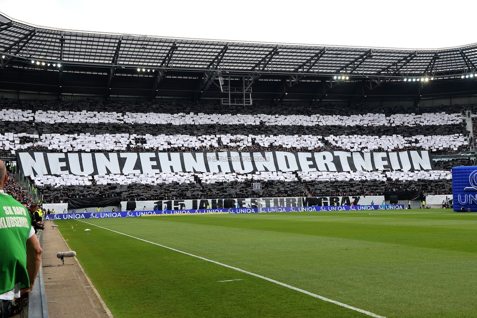 Sturm Graz - Rapid Wien
OEFB Cup, Finale, SK Sturm Graz - SK Rapid Wien, Woerthersee Stadion Klagenfurt, 01.05.2024. 

Foto zeigt Fans von Sturm mit einer Choreografie

