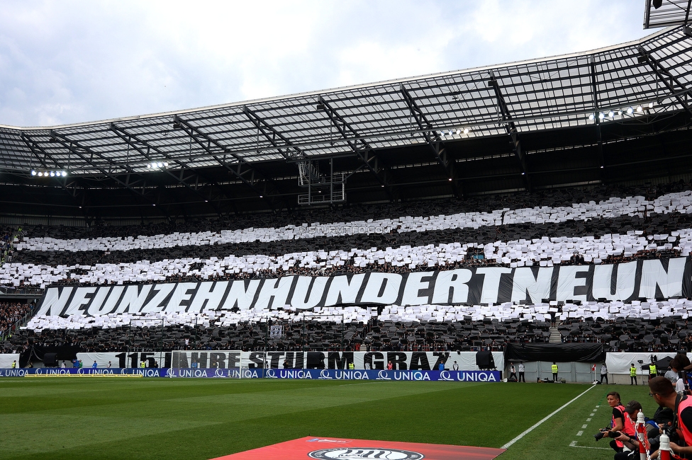 Sturm Graz - Rapid Wien
OEFB Cup, Finale, SK Sturm Graz - SK Rapid Wien, Woerthersee Stadion Klagenfurt, 01.05.2024. 

Foto zeigt Fans von Sturm mit einer Choreografie
