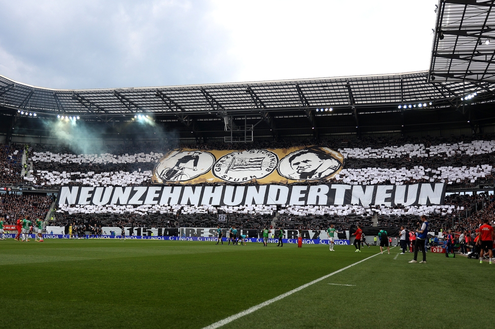 Sturm Graz - Rapid Wien
OEFB Cup, Finale, SK Sturm Graz - SK Rapid Wien, Woerthersee Stadion Klagenfurt, 01.05.2024. 

Foto zeigt Fans von Sturm mit einer Choreografie
