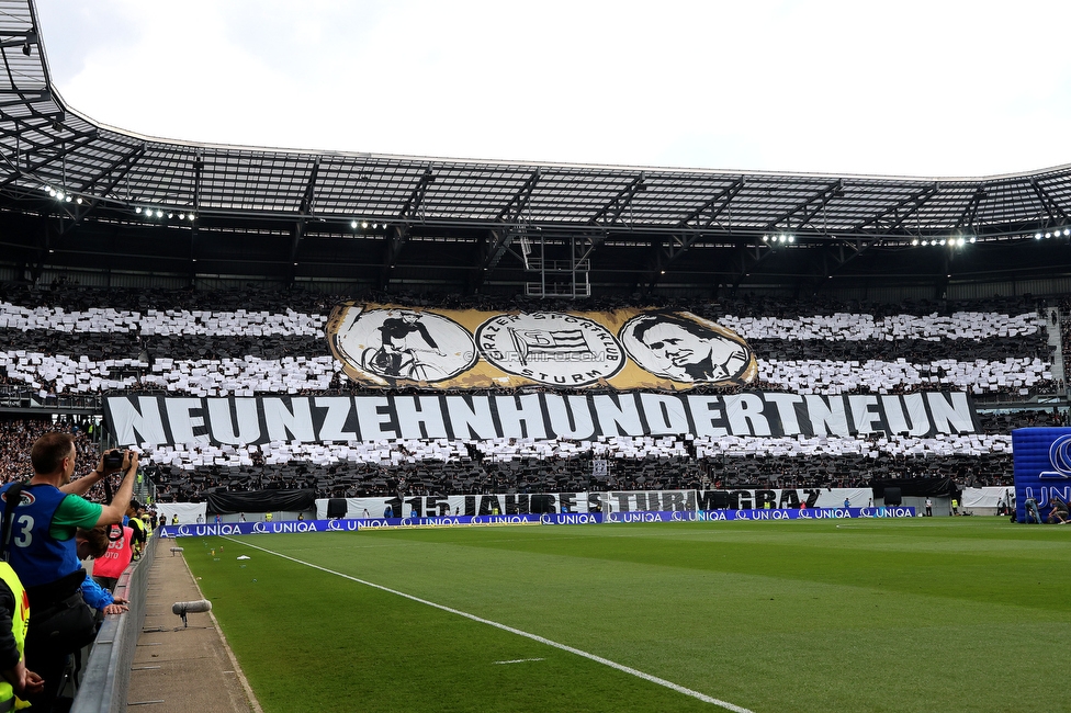 Sturm Graz - Rapid Wien
OEFB Cup, Finale, SK Sturm Graz - SK Rapid Wien, Woerthersee Stadion Klagenfurt, 01.05.2024. 

Foto zeigt Fans von Sturm mit einer Choreografie
