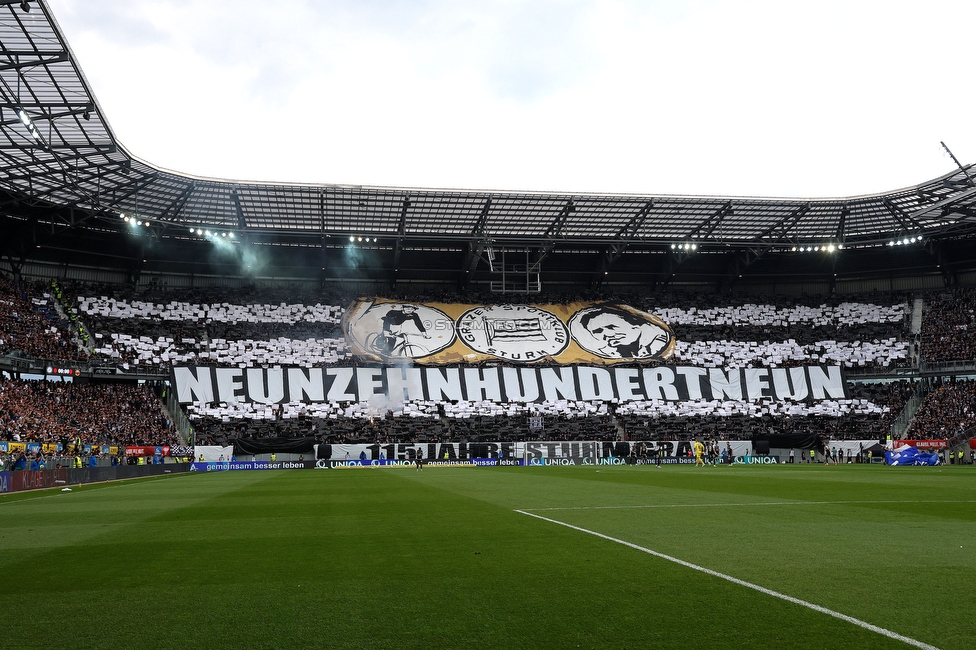 Sturm Graz - Rapid Wien
OEFB Cup, Finale, SK Sturm Graz - SK Rapid Wien, Woerthersee Stadion Klagenfurt, 01.05.2024. 

Foto zeigt Fans von Sturm mit einer Choreografie
