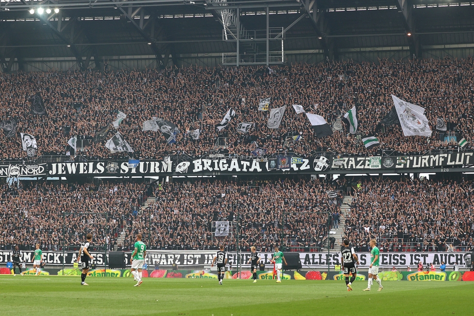 Sturm Graz - Rapid Wien
OEFB Cup, Finale, SK Sturm Graz - SK Rapid Wien, Woerthersee Stadion Klagenfurt, 01.05.2024. 

Foto zeigt Fans von Sturm
