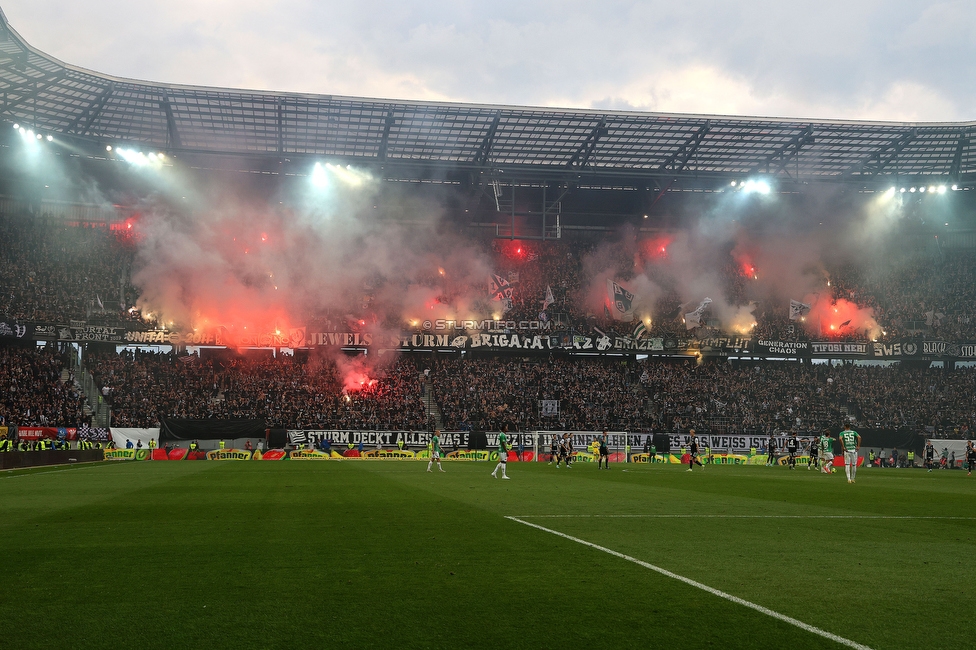 Sturm Graz - Rapid Wien
OEFB Cup, Finale, SK Sturm Graz - SK Rapid Wien, Woerthersee Stadion Klagenfurt, 01.05.2024. 

Foto zeigt Fans von Sturm
Schlüsselwörter: pyrotechnik