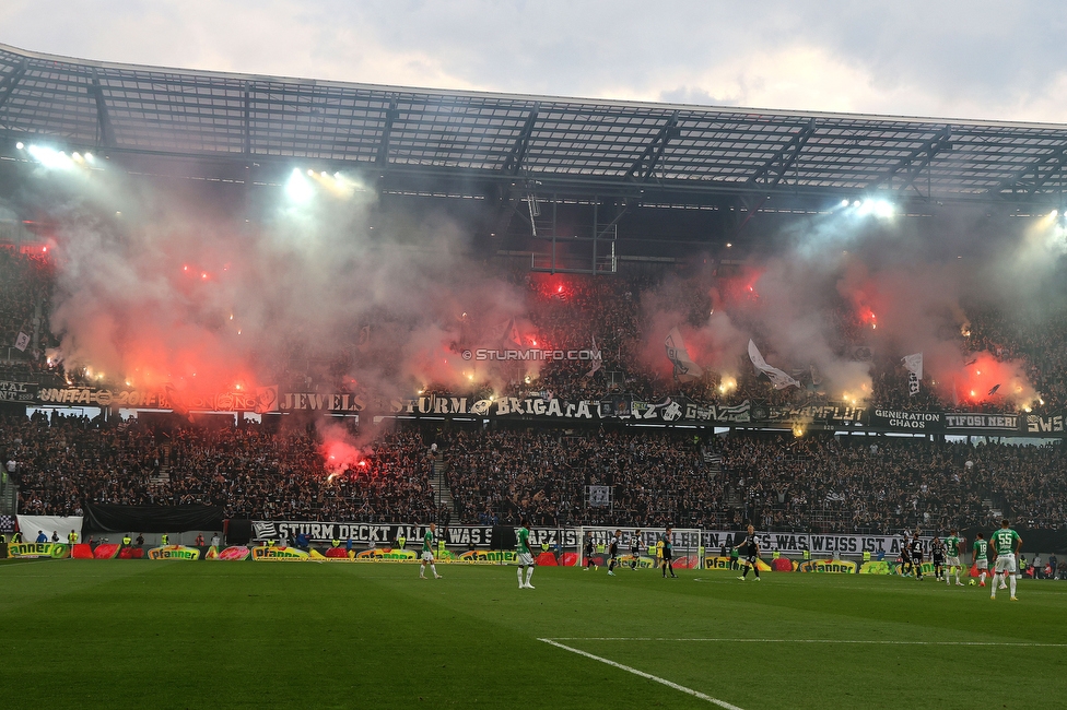 Sturm Graz - Rapid Wien
OEFB Cup, Finale, SK Sturm Graz - SK Rapid Wien, Woerthersee Stadion Klagenfurt, 01.05.2024. 

Foto zeigt Fans von Sturm
