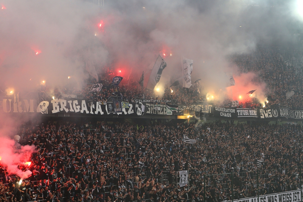 Sturm Graz - Rapid Wien
OEFB Cup, Finale, SK Sturm Graz - SK Rapid Wien, Woerthersee Stadion Klagenfurt, 01.05.2024. 

Foto zeigt Fans von Sturm
Schlüsselwörter: pyrotechnik