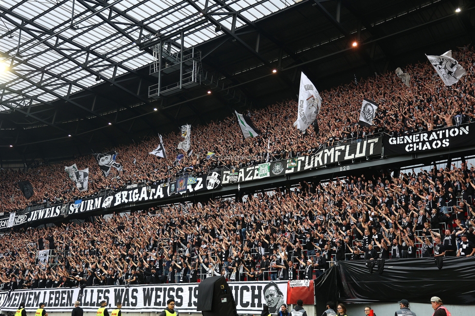 Sturm Graz - Rapid Wien
OEFB Cup, Finale, SK Sturm Graz - SK Rapid Wien, Woerthersee Stadion Klagenfurt, 01.05.2024. 

Foto zeigt Fans von Sturm
