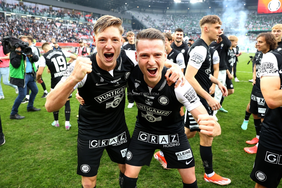 Sturm Graz - Rapid Wien
OEFB Cup, Finale, SK Sturm Graz - SK Rapid Wien, Woerthersee Stadion, 01.05.2024. 

Foto zeigt Alexander Prass (Sturm) und Dimitri Dominique Lavalee (Sturm)
