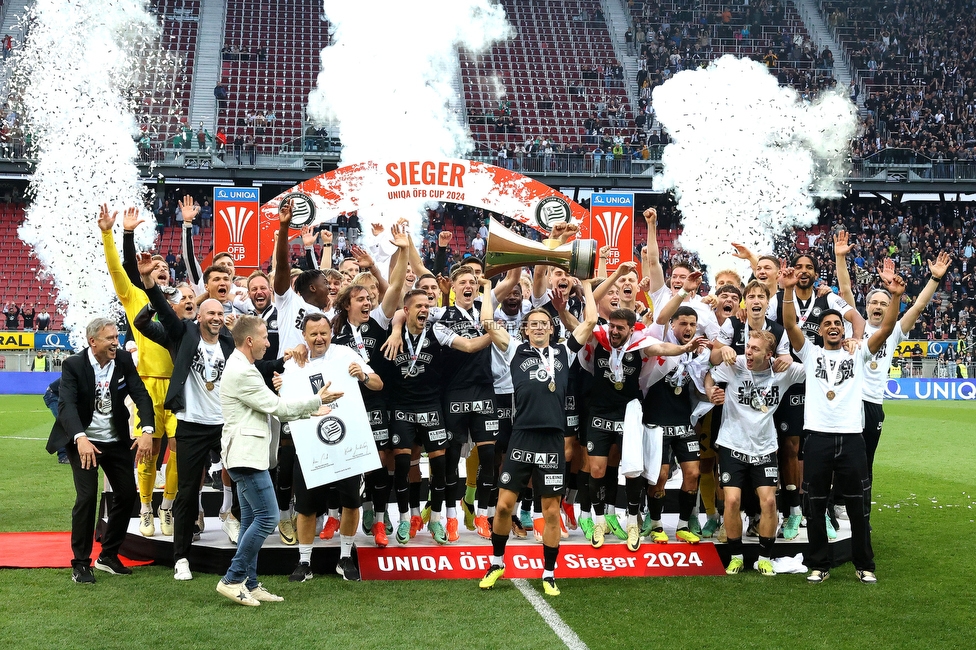 Sturm Graz - Rapid Wien
OEFB Cup, Finale, SK Sturm Graz - SK Rapid Wien, Woerthersee Stadion, 01.05.2024. 

Foto zeigt die Mannschaft von Sturm
