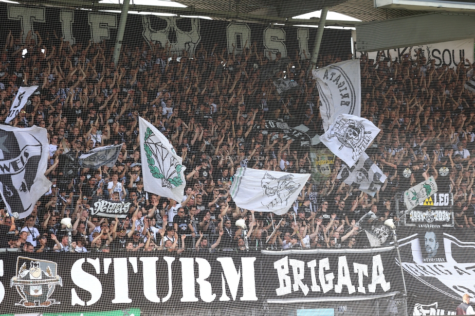 Sturm Graz - Hartberg
Oesterreichische Fussball Bundesliga, 30. Runde, SK Sturm Graz - TSV Hartberg, Stadion Liebenau Graz, 05.05.2024. 

Foto zeigt Fans von Sturm
