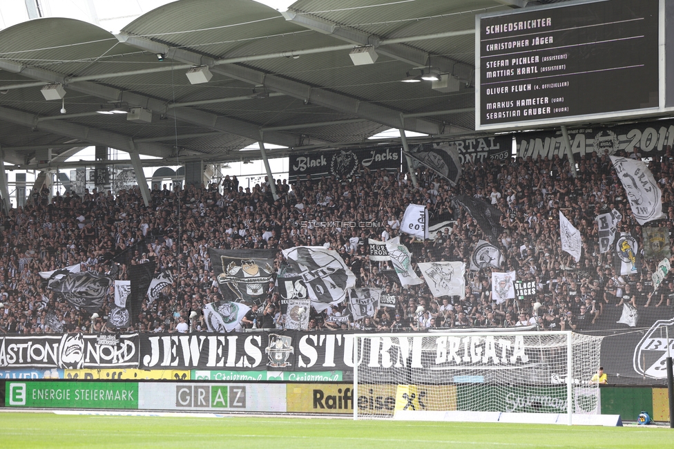 Sturm Graz - Hartberg
Oesterreichische Fussball Bundesliga, 30. Runde, SK Sturm Graz - TSV Hartberg, Stadion Liebenau Graz, 05.05.2024. 

Foto zeigt Fans von Sturm
