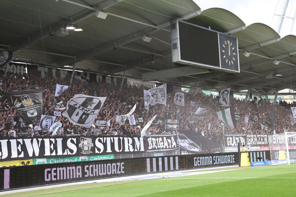 Sturm Graz - Hartberg
Oesterreichische Fussball Bundesliga, 30. Runde, SK Sturm Graz - TSV Hartberg, Stadion Liebenau Graz, 05.05.2024. 

Foto zeigt Fans von Sturm
