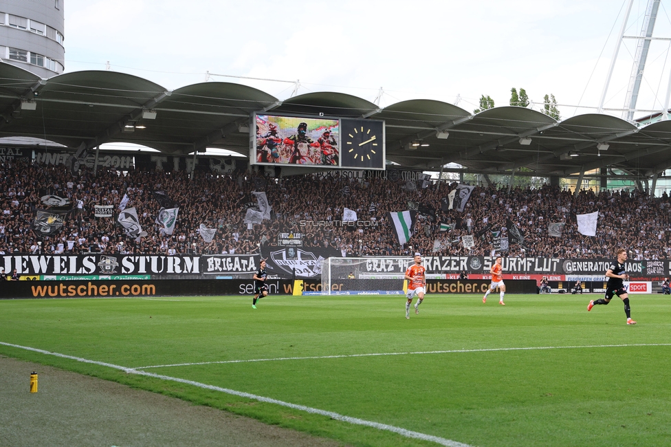 Sturm Graz - Hartberg
Oesterreichische Fussball Bundesliga, 30. Runde, SK Sturm Graz - TSV Hartberg, Stadion Liebenau Graz, 05.05.2024. 

Foto zeigt Fans von Sturm
