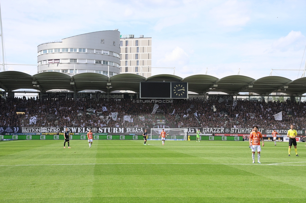 Sturm Graz - Hartberg
Oesterreichische Fussball Bundesliga, 30. Runde, SK Sturm Graz - TSV Hartberg, Stadion Liebenau Graz, 05.05.2024. 

Foto zeigt Fans von Sturm
