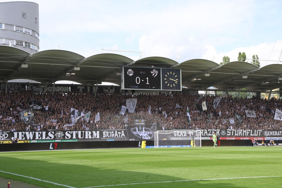 Sturm Graz - Hartberg
Oesterreichische Fussball Bundesliga, 30. Runde, SK Sturm Graz - TSV Hartberg, Stadion Liebenau Graz, 05.05.2024. 

Foto zeigt Fans von Sturm
