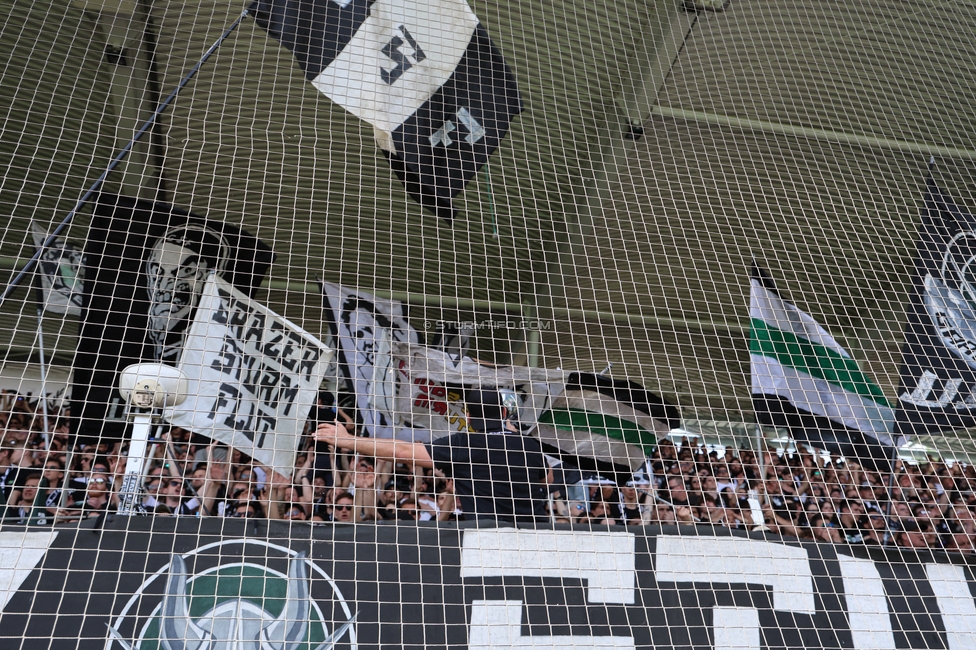 Sturm Graz - Hartberg
Oesterreichische Fussball Bundesliga, 30. Runde, SK Sturm Graz - TSV Hartberg, Stadion Liebenau Graz, 05.05.2024. 

Foto zeigt Fans von Sturm
