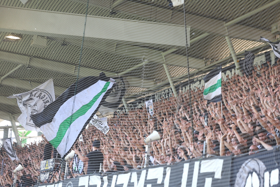 Sturm Graz - Hartberg
Oesterreichische Fussball Bundesliga, 30. Runde, SK Sturm Graz - TSV Hartberg, Stadion Liebenau Graz, 05.05.2024. 

Foto zeigt Fans von Sturm
