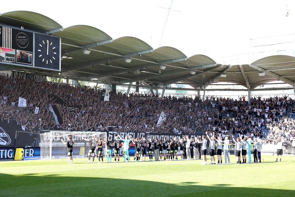 Sturm Graz - Hartberg
Oesterreichische Fussball Bundesliga, 30. Runde, SK Sturm Graz - TSV Hartberg, Stadion Liebenau Graz, 05.05.2024. 

Foto zeigt Fans von Sturm
