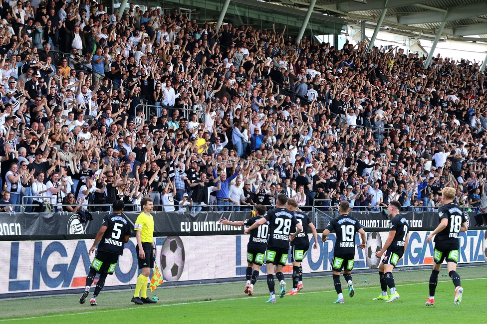 Sturm Graz - Hartberg
Oesterreichische Fussball Bundesliga, 30. Runde, SK Sturm Graz - TSV Hartberg, Stadion Liebenau Graz, 05.05.2024. 

Foto zeigt die Mannschaft von Sturm
