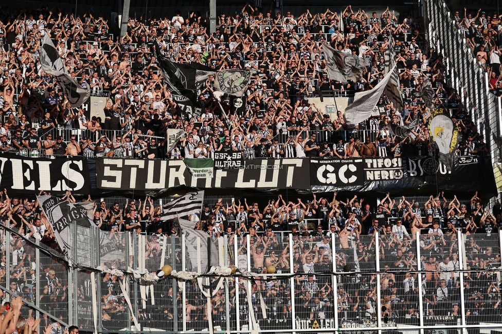 LASK - Sturm Graz
Oesterreichische Fussball Bundesliga, 31. Runde, LASK - SK Sturm Graz, Arena Linz, 12.05.2024. 

Foto zeigt Fans von Sturm
