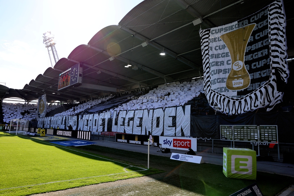 Sturm Graz - Austria Klagenfurt
Oesterreichische Fussball Bundesliga, 32. Runde, SK Sturm Graz - SK Austria Klagenfurt, Stadion Liebenau Graz, 19.05.2024. 

Foto zeigt Fans von Sturm mit einer Choreografie
